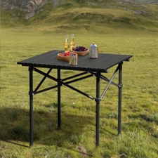 Portable Folding Camping Table for 2-4 Persons, Outdoor Camp Table,20x20in,Black