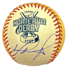 David Ortiz Autographed Official 2005 Homerun Derby Baseball Red Sox BAS