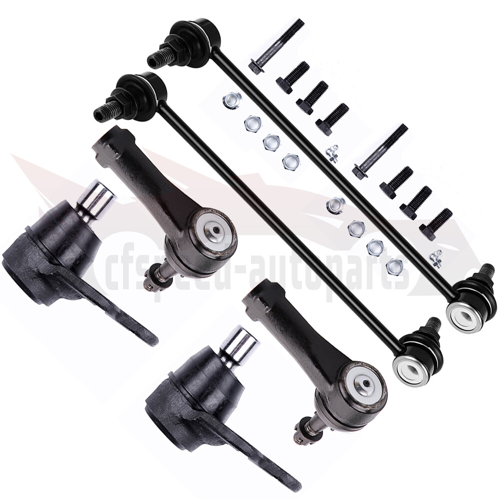 6pcs Front Lower Ball Joints & Tie Rod Ends for 2005-2010 Chevy Cobalt