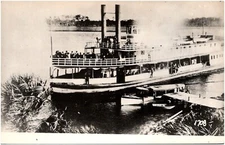 1904 Steamer Swan 201577 in Florida Steamship & Passengers 1950s RPPC Postcard