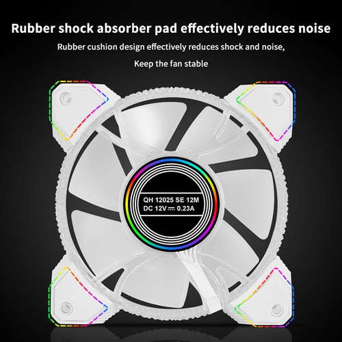 Crystal Diamond RGB Computer Fans Colorful Mute Desktop PC Case Air Cooler - Photo 4/14