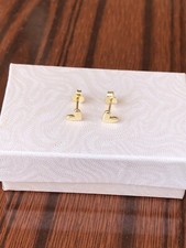 925 Sterling Silver Plain Heart Stud Earrings Dainty Gold Studs 4.8mm