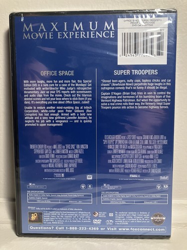 Office Space/Super Troopers Double Feature DVD Comedy Classic Funny - Picture 2 of 2