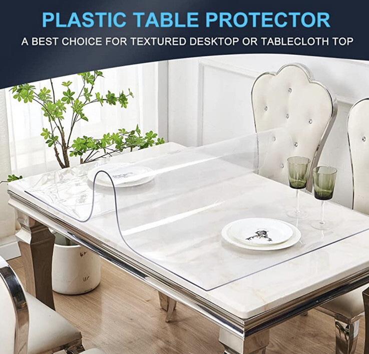 Transparent Plastic Table Cover PVC Tablecloth Protector Pad Desk Mat 36&rdquo;x36&rdquo;