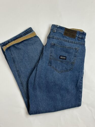 Smith's Workwear Blue Jeans Heavy Duty Denim Men's 34 x 30 Zipper Fly Straight