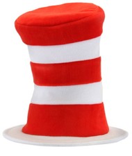 Dr. Seuss The Cat In The Hat Deluxe Velboa Costume Cat Hat, Adult NEW UNUSED