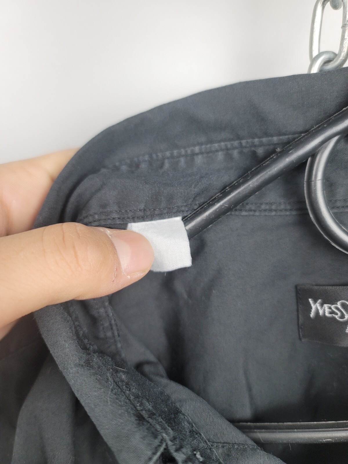 Camicia uomo vintage YSL Yves Saint Laurent cotone nero taglia 17 1 4 44