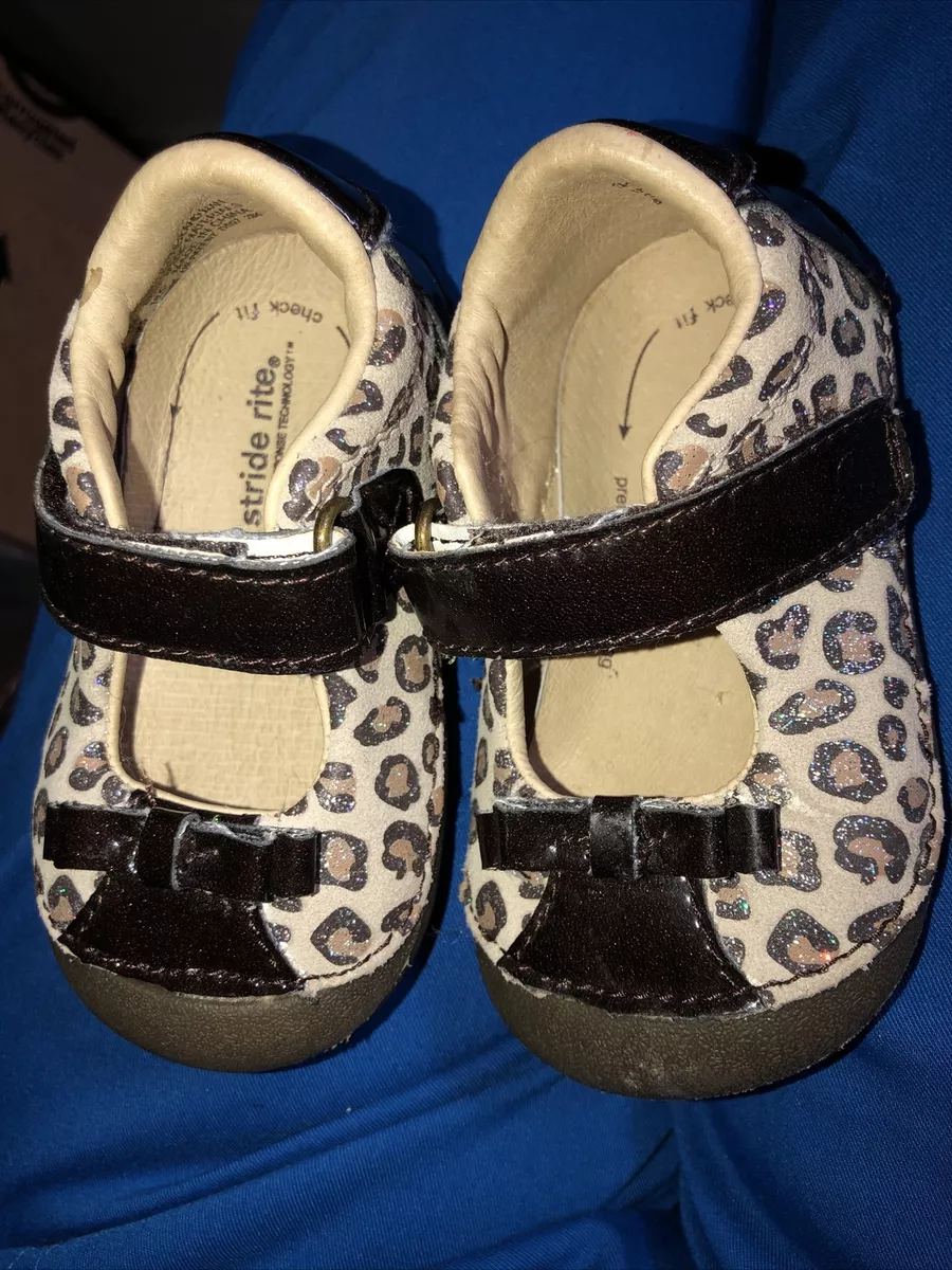 stride rite leopard print baby shoes size 3m eBay