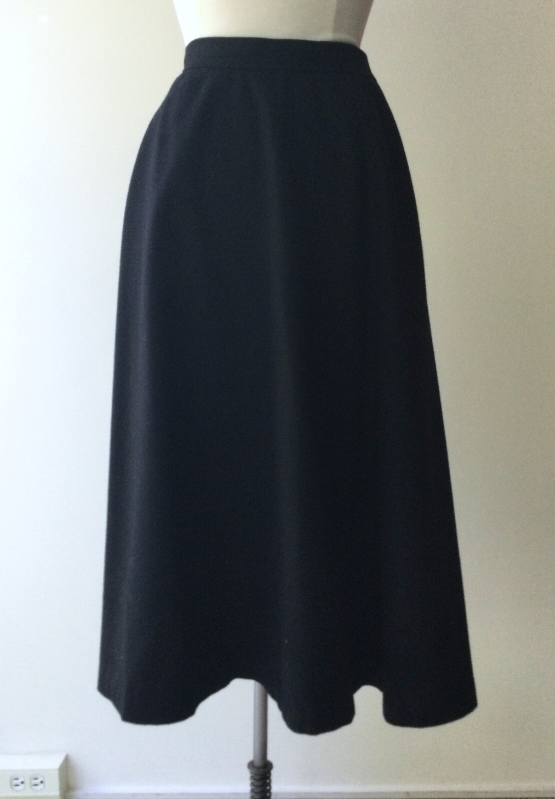 Gonna lunga in lana nera Yves Saint Laurent vintage anni 70