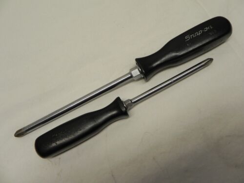 Snap-On 2 Piece SSDP63 & SSDP42 Phillips Black Hard Handle Screwdriver Set