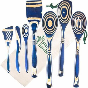 Island Bamboo Exotic Pakkawood 7-Piece Kitchen Utensil Set ...
