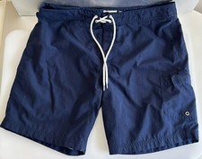 J Crew Swim Shorts Mens Size 35 Original Nylon Lined Drawstring Bottom Navy Blue