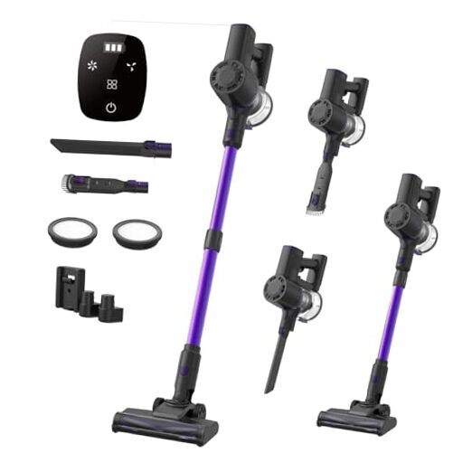 Cordless Vacuum Cleaner, Self Standing Stick Vacuum for Home, 25Kpa Strong