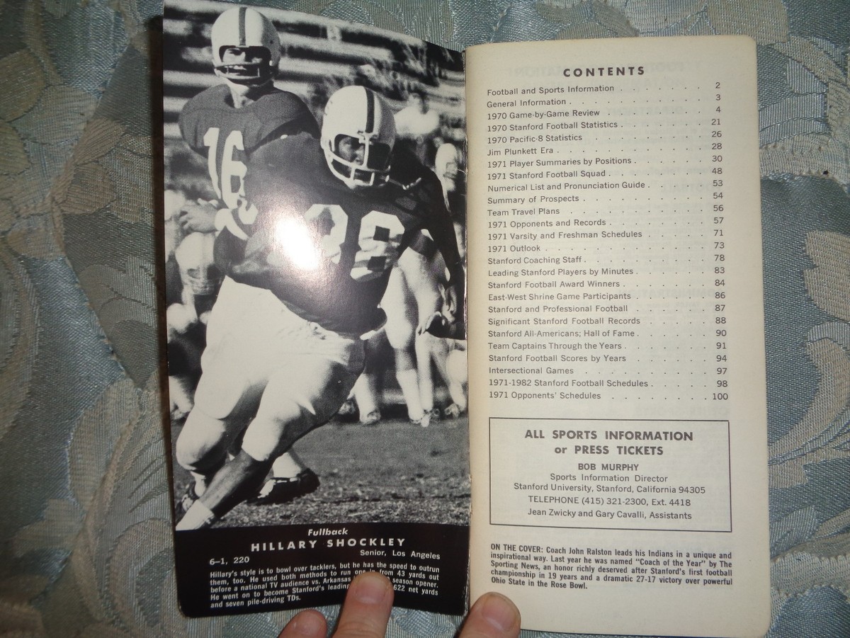 1971 STANFORD FOOTBALL MEDIA GUIDE Yearbook 1972 ROSE BOWL Program