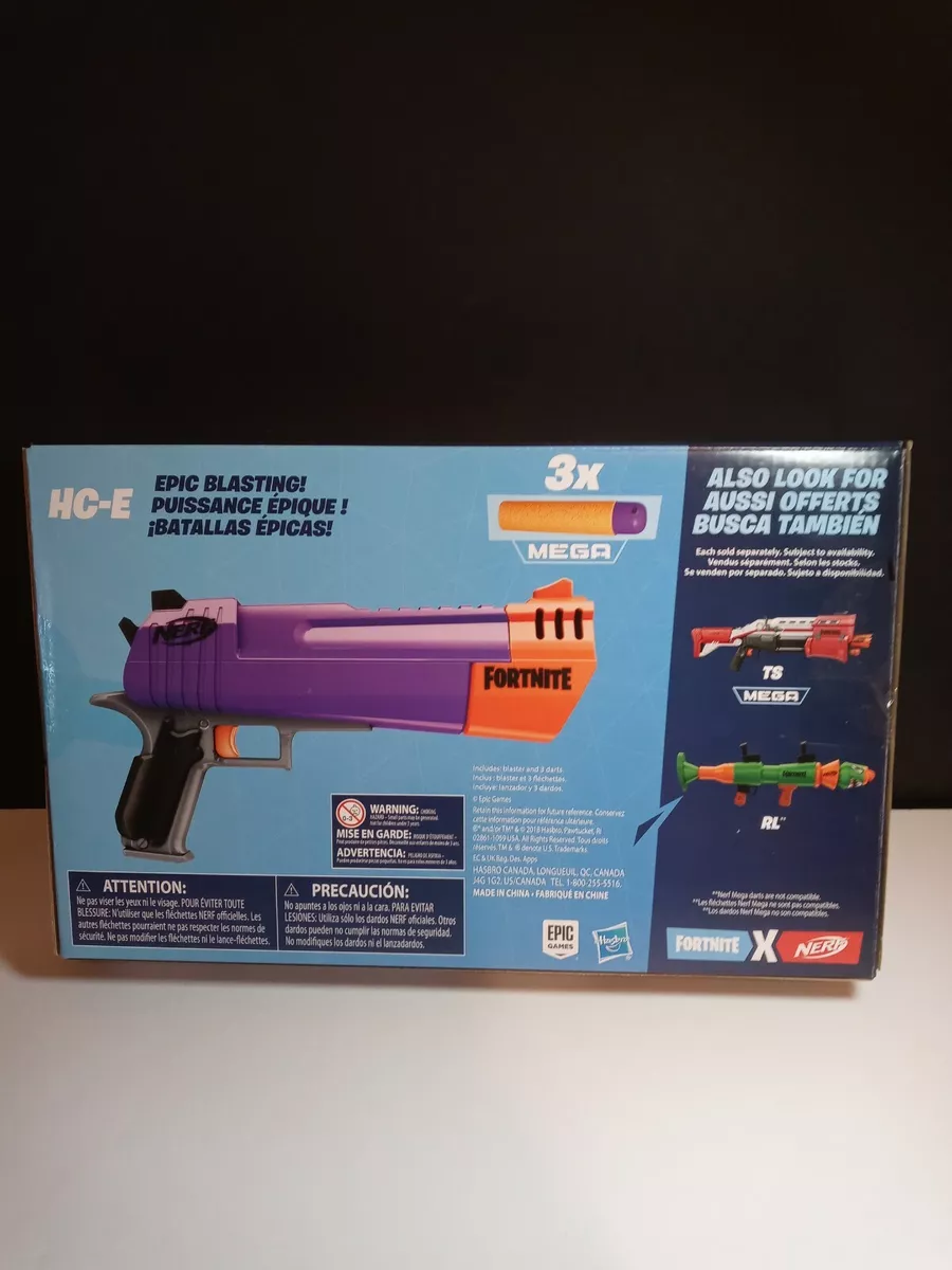 NERF Fortnite HC-E Mega Dart Blaster - Includes 3 Official Mega Fortnite  Darts - for Youth, Teens, Adults