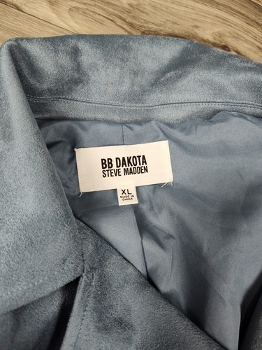 BB DAKOTA Blue Faux Suede Moto Jacket Size XL New With Tags - Picture 13 of 15