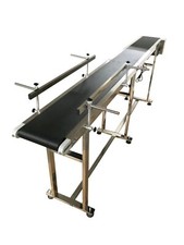 82.6in Long 7.8" Wide Belt Conveyor Double Guardrails Speed 0-18m Stainless 120W