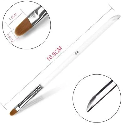 6mm Acrylic UV Hard Poly Gel Nail Art Polish Builder Brush Gel Manicure Tool UK
