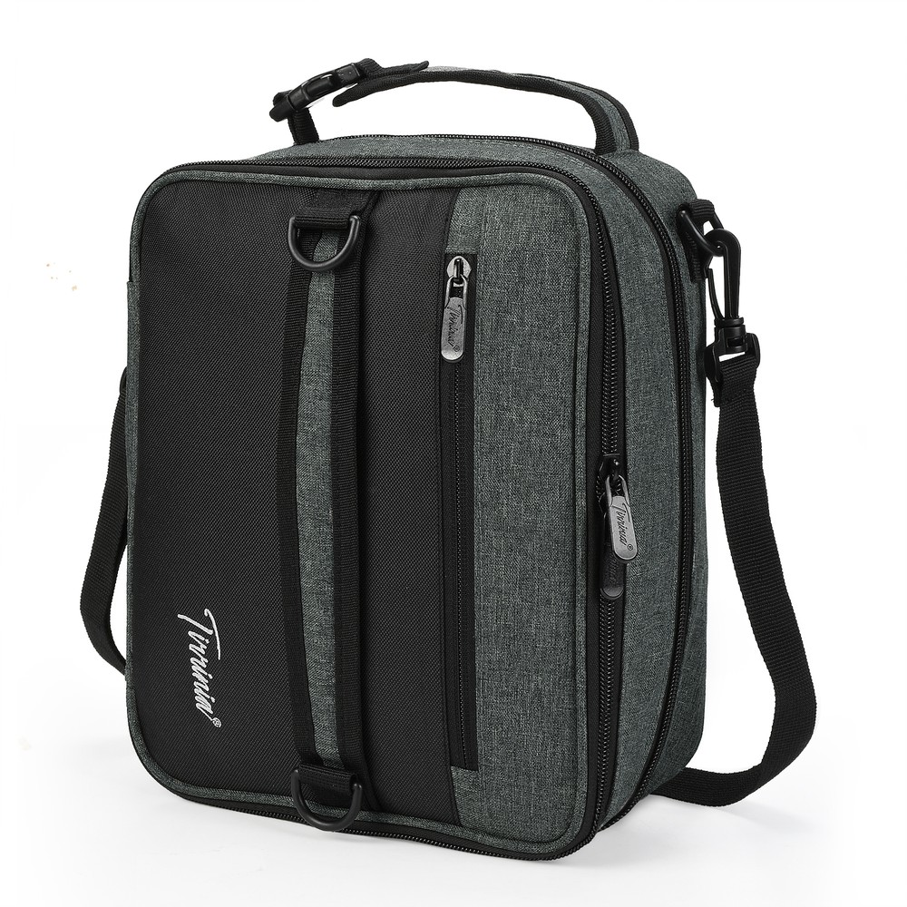 Double Deck Lunch Bag Dual Compartment for Women Men Work Office Insulated Box