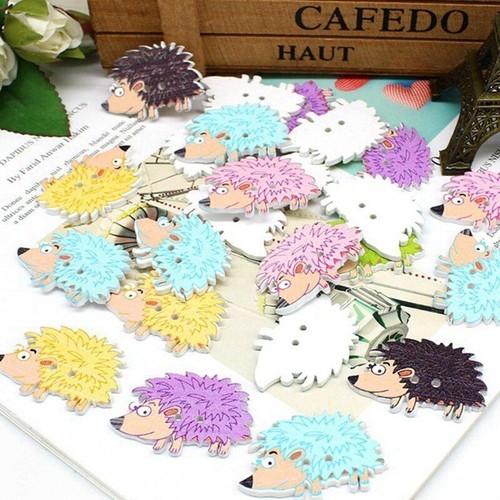 50pcs Bee Buttons Decorative Mixed 2 Holes Printing Wooden Material Accessories - Picture 17 of 34