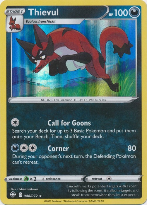 Holo Thievul - 048/072 Shining Fates Rare Pokemon TCG