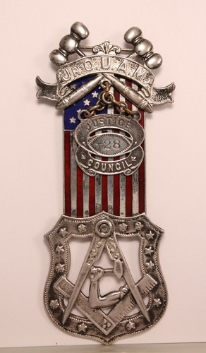 JR Order United American Mechanics OUAM Sterling Silver Freemason ...