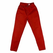Vintage Calvin Klein Jeans Sz 8 Made in USA Red Womens Pants Straight Leg 90s