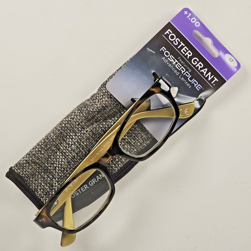 +1.00 Foster Grant Charriya Gold Tortoise Reading Glasses TG0517 GLDTOR Pure - Picture 6 of 6