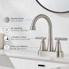 Bathroom Sink Faucet 3 hole Shower Room Brushed Nickel 2 handle Basin Mixer Taps — photo 2
