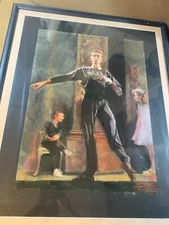 Large Rhoda Yanow "Male Dancer Scene" Pastel Painting - Signed And Framed