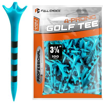 Extra Durable 4 Prongs Plastic Golf Tees 100 Pack (234 or 314)  Low Fric