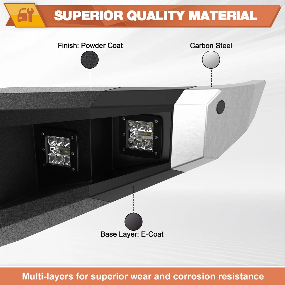 Steel Front Bumper w/Winch Plate For Toyota Tundra/Sequoia 2007-2013 SR5 Limited Foto 4 de 4