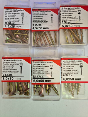 Connex Universalschrauben Kreuzschlitz PZ2/3 3,0x12mm - 6,0x60mm gelb verzinkt