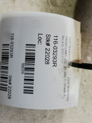 2005-2009, Ford Mustang STD, Passenger Corner/Park Light, 4.0L, PN:4R3Z-13200-AA