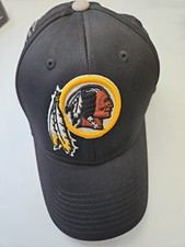Vtg Washington Redskins Black Reebok NFL On Field Flexfit Hat Cap - Size S/M