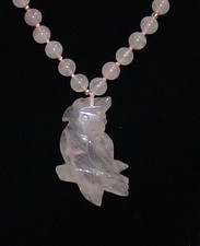 JADE BEADED NECKLACE - BIRD PENDANT - 4MM GOLD-FILLED BEADS