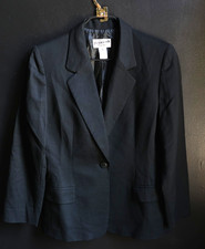 Vintage Pendleton Wool Blazer Jacket Black Women's Size 6P Old Money Preppy