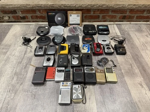 LOT Of 32 VTG Portable Cassette/CD Players/Radios-Sony/Panasonic/RCA & More/READ