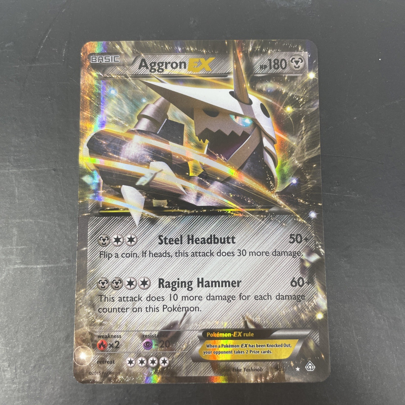Pokemon Aggron EX Primal Clash XY Holo Trading Card 93/160