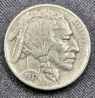 Lot of 2 1937 Buffalo Nickels Indian Head 5C Vintage US Coins
