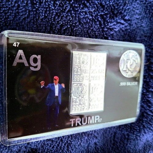 10 Gr Breakable Silver Trump Card 999 Silver Bullion Bar by Patriots Coin