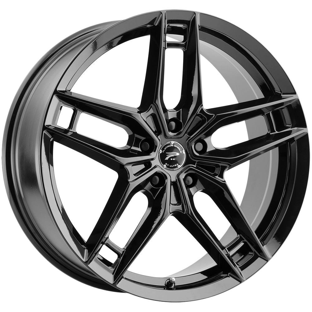 (Set of 4) Platinum 464 Lotus 17x8 5x100 +35mm Gloss Black Wheels Rims 17" Inch