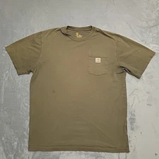 Carhartt Shirt Men L Tall Green Original Fit Short Sleeve Crewneck Pocket T K87