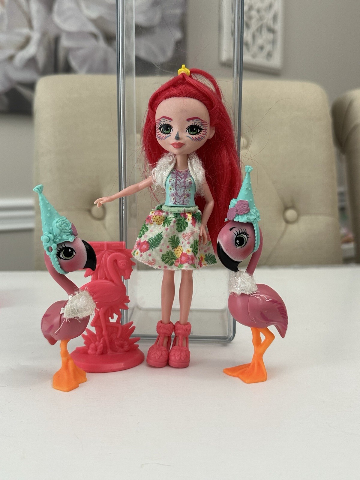 Mattel Enchantimals Flamingo Doll Playset 6in Red Hair Outfit Accessories