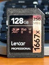 Lexar - 128GB Professional 1667x SD Card, UHS-II, C10, U3, V60