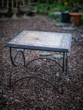 Vintage - Handmade Moroccan Mosaic Table - Wrought Iron - Garden - Conservatory