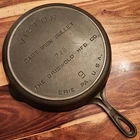 The Griswold MFG Co. Fully Marked Victor Cast Iron Skillet #9, 723, EPU.