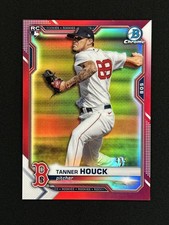 2021 Bowman Chrome Tanner Houck Red Refractor RC /5 Red Sox Color Match