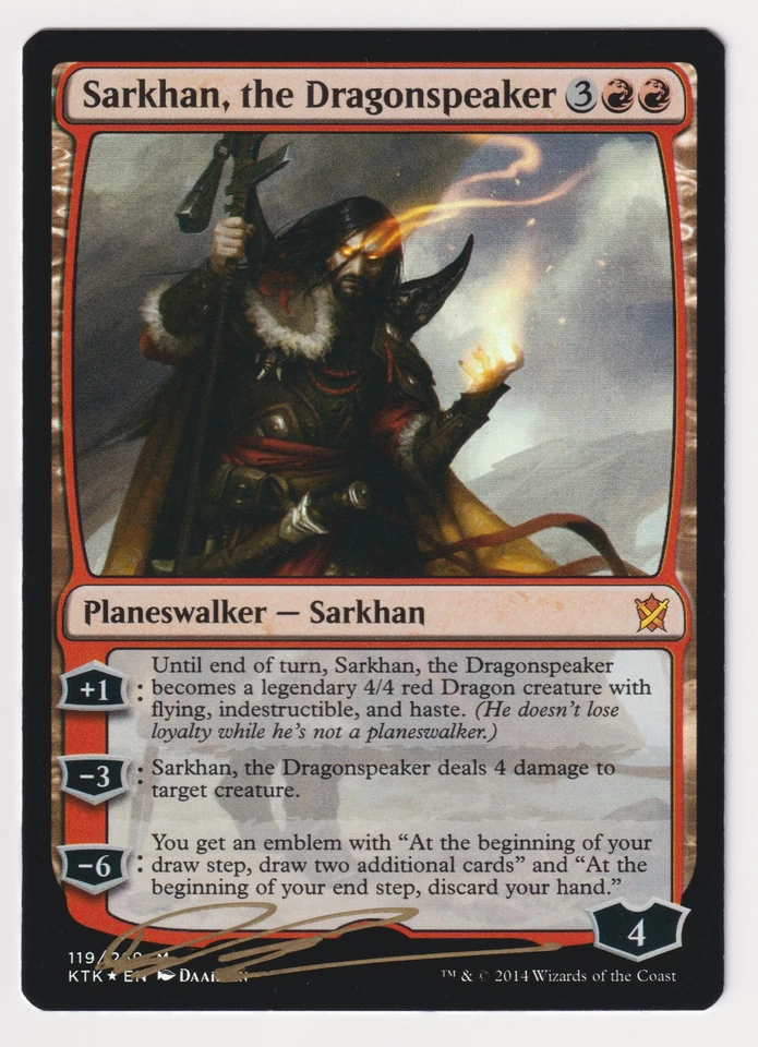Signed FOIL Sarkhan the Dragonspeaker Proof Sketch LP Artist Daarken MTG AP 5/30 - Image 2 of 2