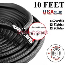 10ft Car Door Edge Guard Moulding Trim Black Protector Strip Rubber Metal Seal